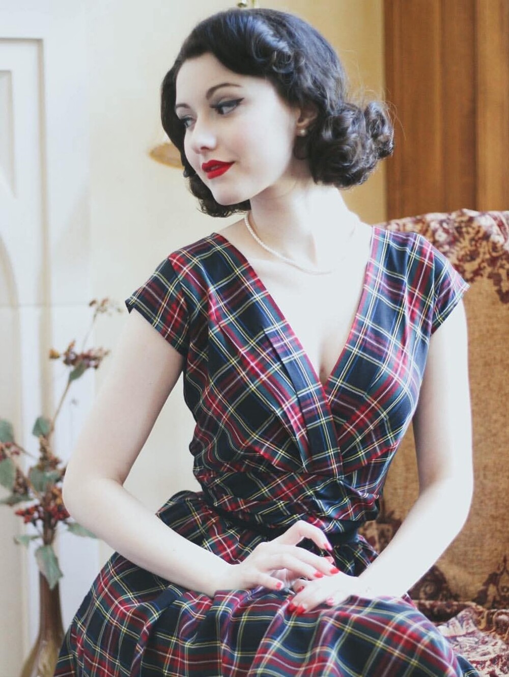 Retrolicious Holiday Plaid Eleanor Dress 100% Cotton Old Size 4xl 4x